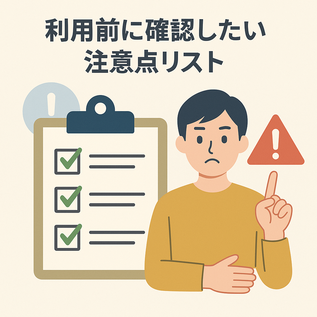 利用前に確認したい注意点リスト